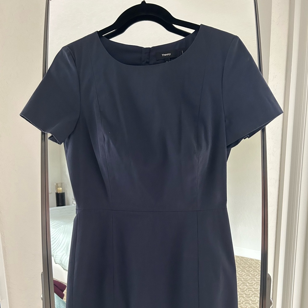 Theory Beautiful Blue Sheath Dress - Picture 4 of 7